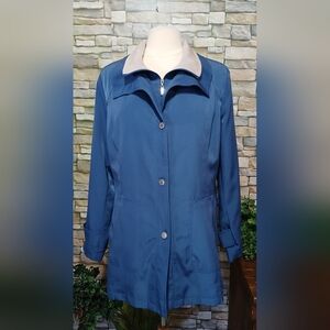 Womens Large Chic Blue Weatherproof Jacket Outdoor